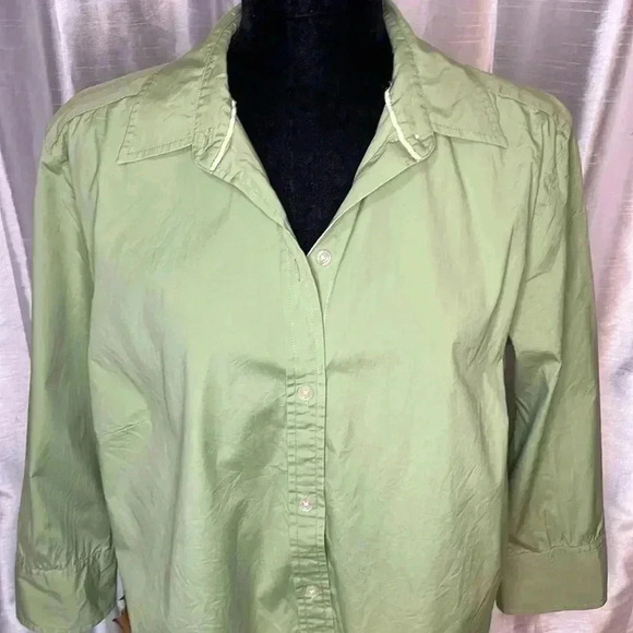 Eddie Bauer Tops - Eddie Bauer Light Green Women’s XL Tall Button Down 3/4 Sleeve Top